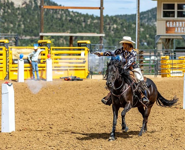 David Competeting in Cowboy Mounted Shooting (CMSA)