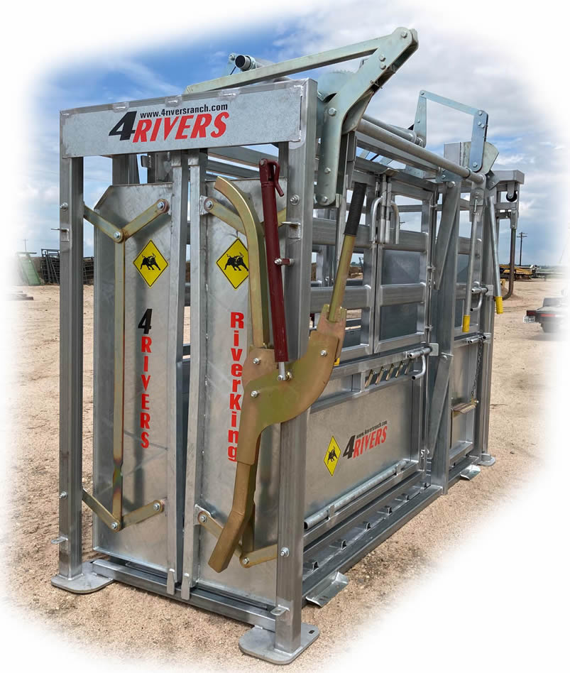 4 Rivers River King Squeeze Chute, Parallel Squeeze, Single Side Exit, Galvanized 