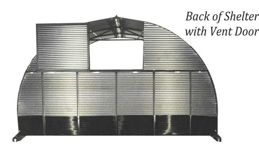 Port-A-Hut Large Shelter shown with Partial Half Top. Works GREAT for calves ! 