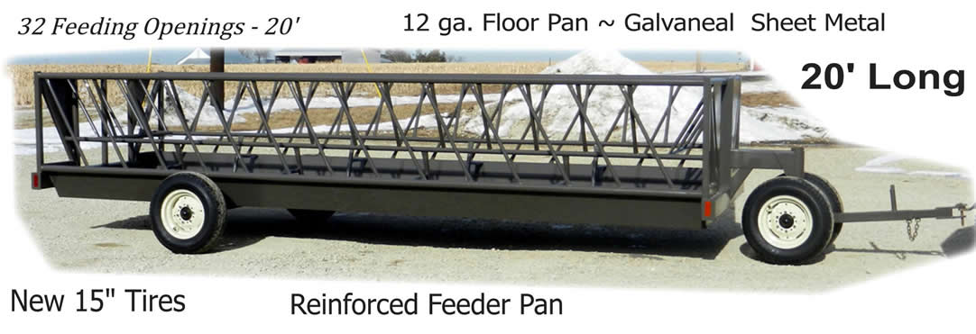 Titan West 20' Portable Hay Wagon Cattle Feeder