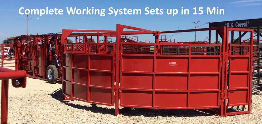 Portable Hydraulic Cattle Working Chute, Double Alley with Tub