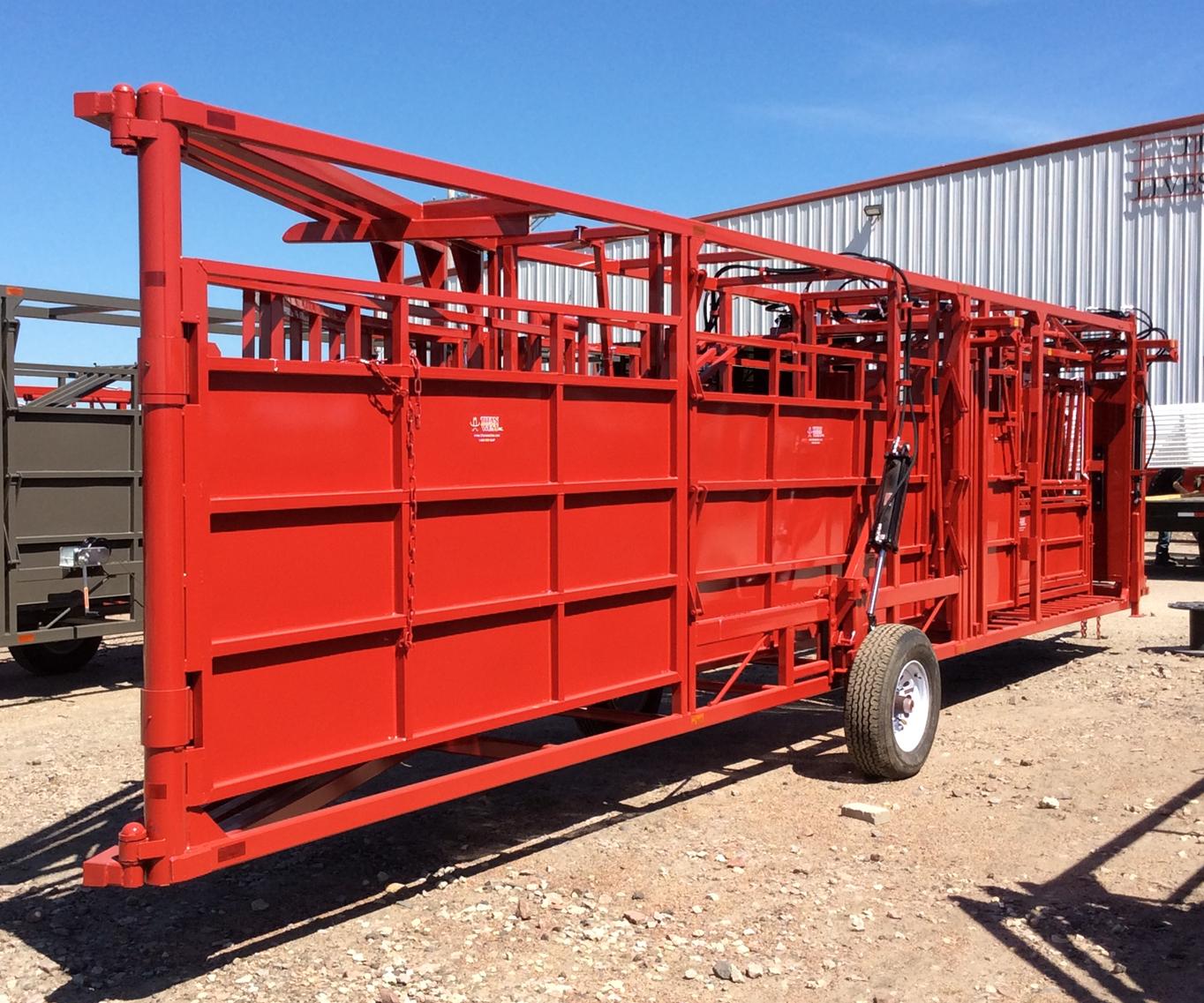 Portable Hydraulic Cattle Working Chute, Double Alley with Tub