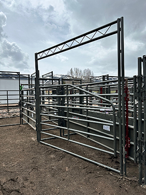 Custom 12' Drag Gate (Funnels into Stripping Chute above Shown with Half Sheeted Lead Ups - also Available with Open Panels)